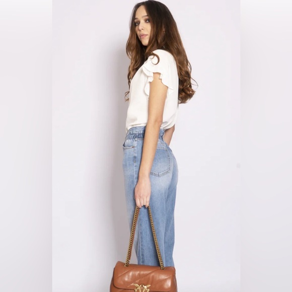 PINKO JEANS WITH ELASTICATED WAIST - DENIM Size 25 - Picture 3 of 6